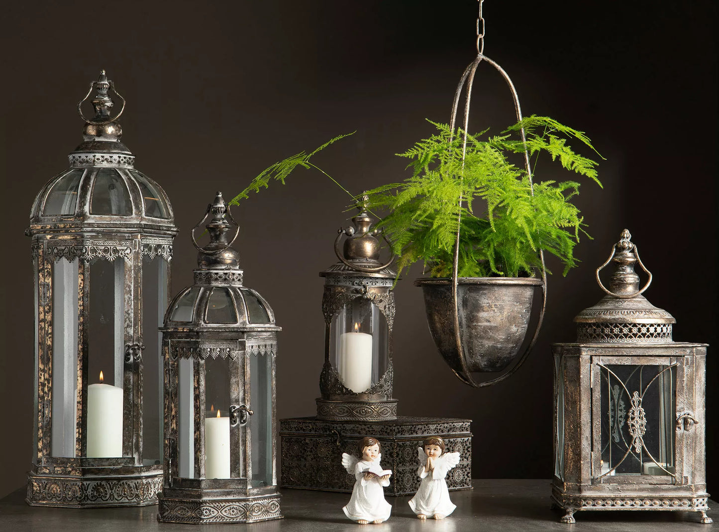 Lyslykt Lucerna Antique - Gyldenbrun 15x40cm