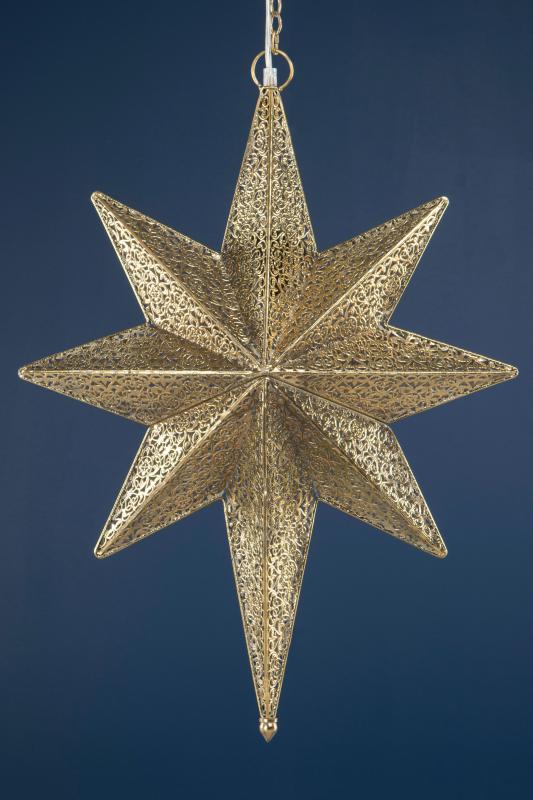 Adventsstjerne belysning - messing 68 cm