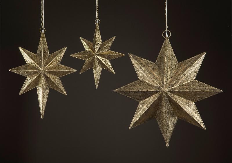 Adventsstjerne belysning - messing 68 cm