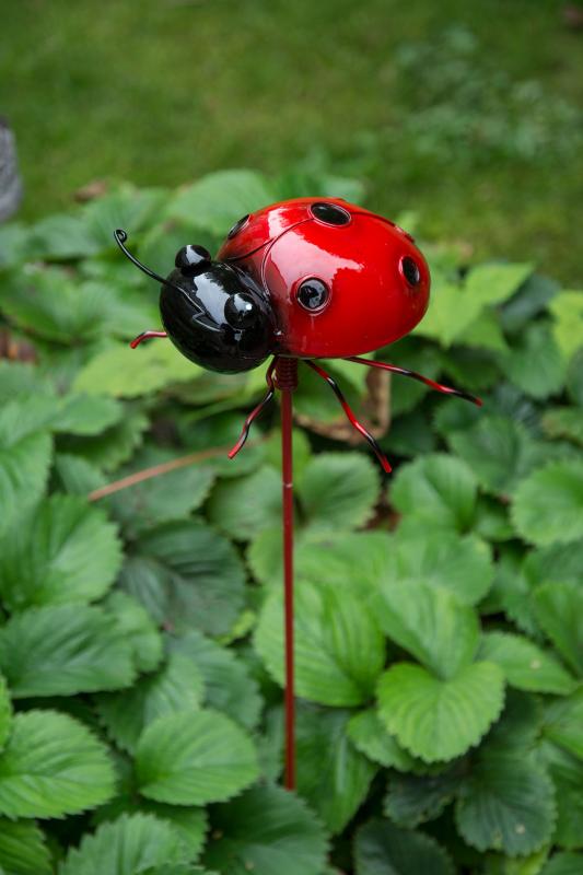 Hagedekorasjon Hagepynt Div Marihøne Metall 15/70cm 3-pack