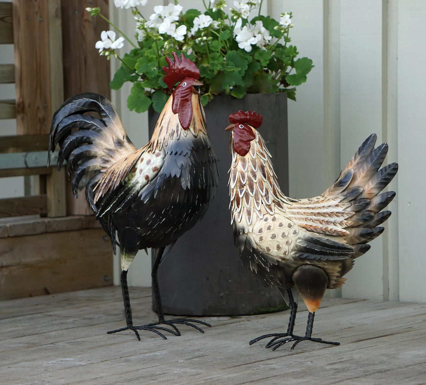 Påskdekoration Tupp Metall Beige/Brun 42x19x55cm I lager: Vecka 8