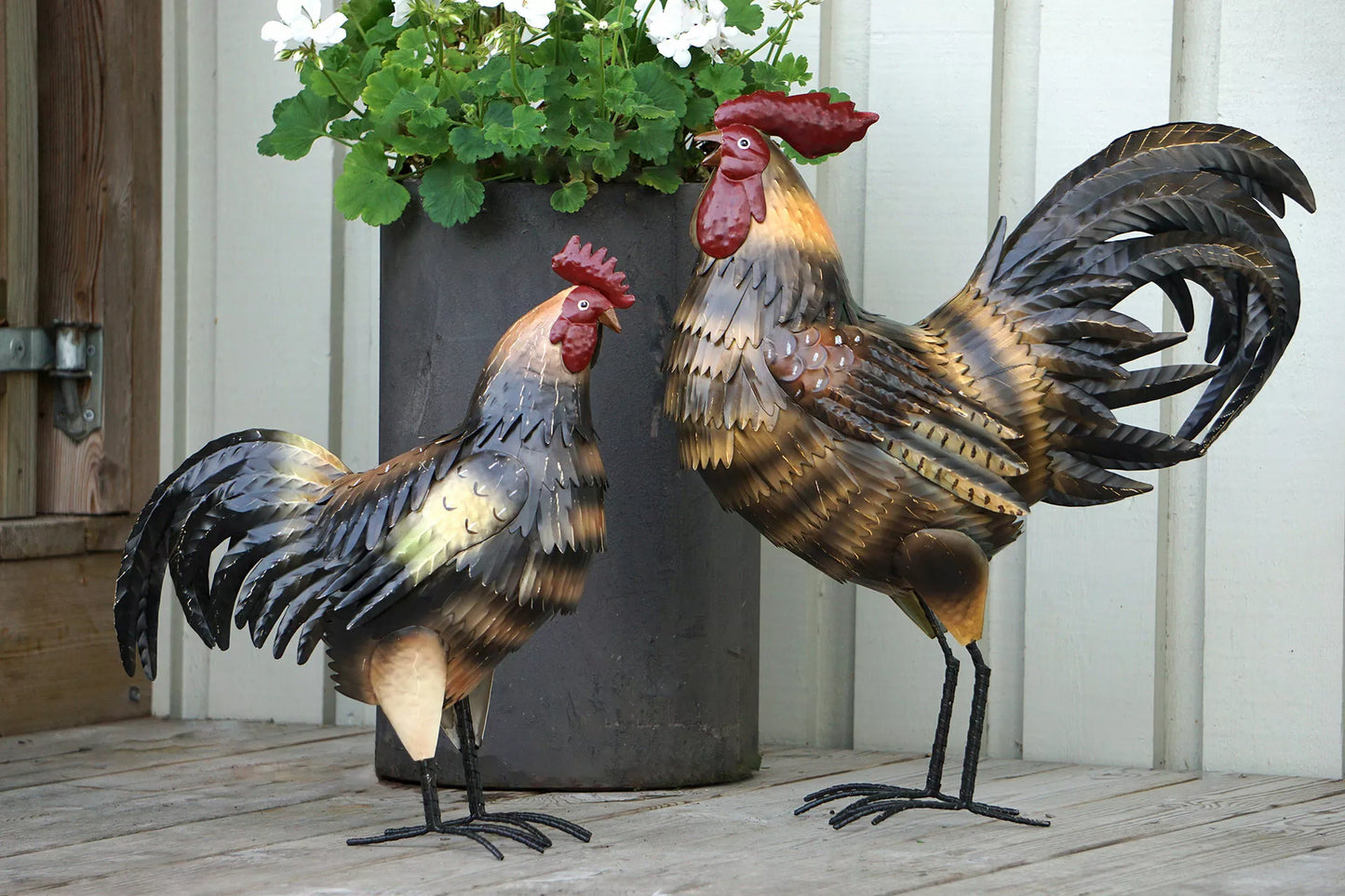 Påskdekoration Tupp Metall Brun 35x15x42cm