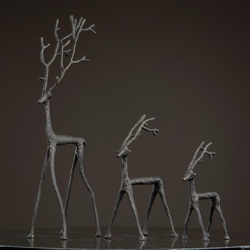 Innendørs Julepynt Ren svart støpejern 16x10x29cm