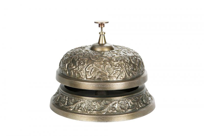 Dekorasjon Resepsjonsklokke Mottaksklokke - Antik Messing 14x10cm