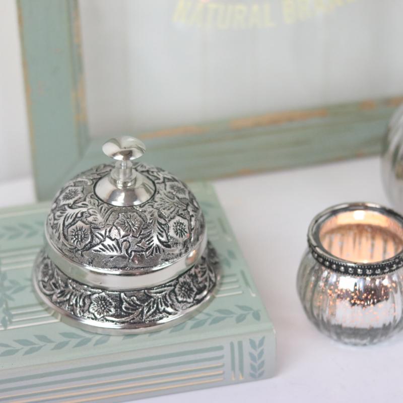 Dekorasjon Resepsjonsklokke Mottaksklokke - Antik sølv