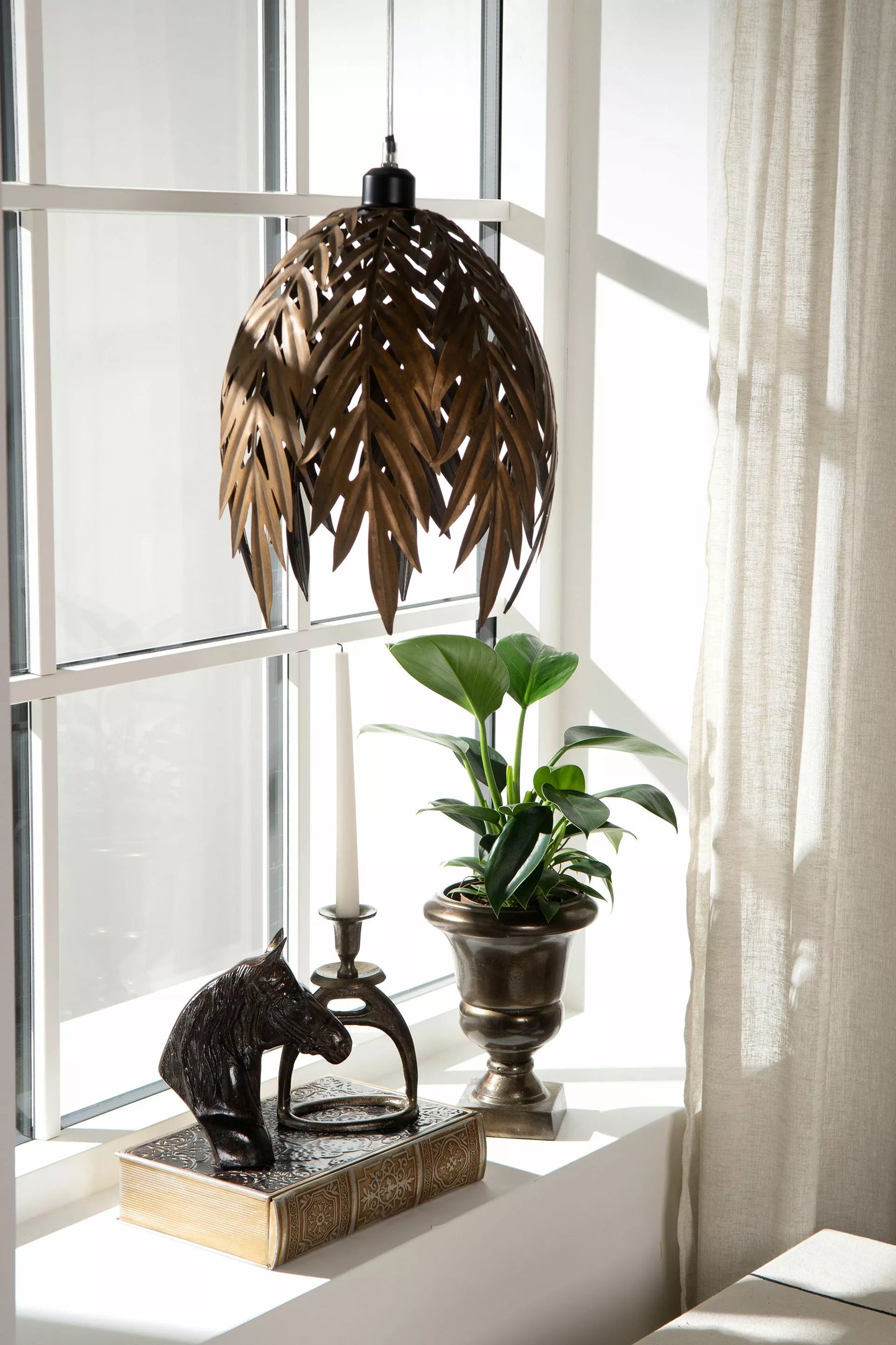 Lysestake Stigbøyle Brent Messing 2-pack 14x9x20cm