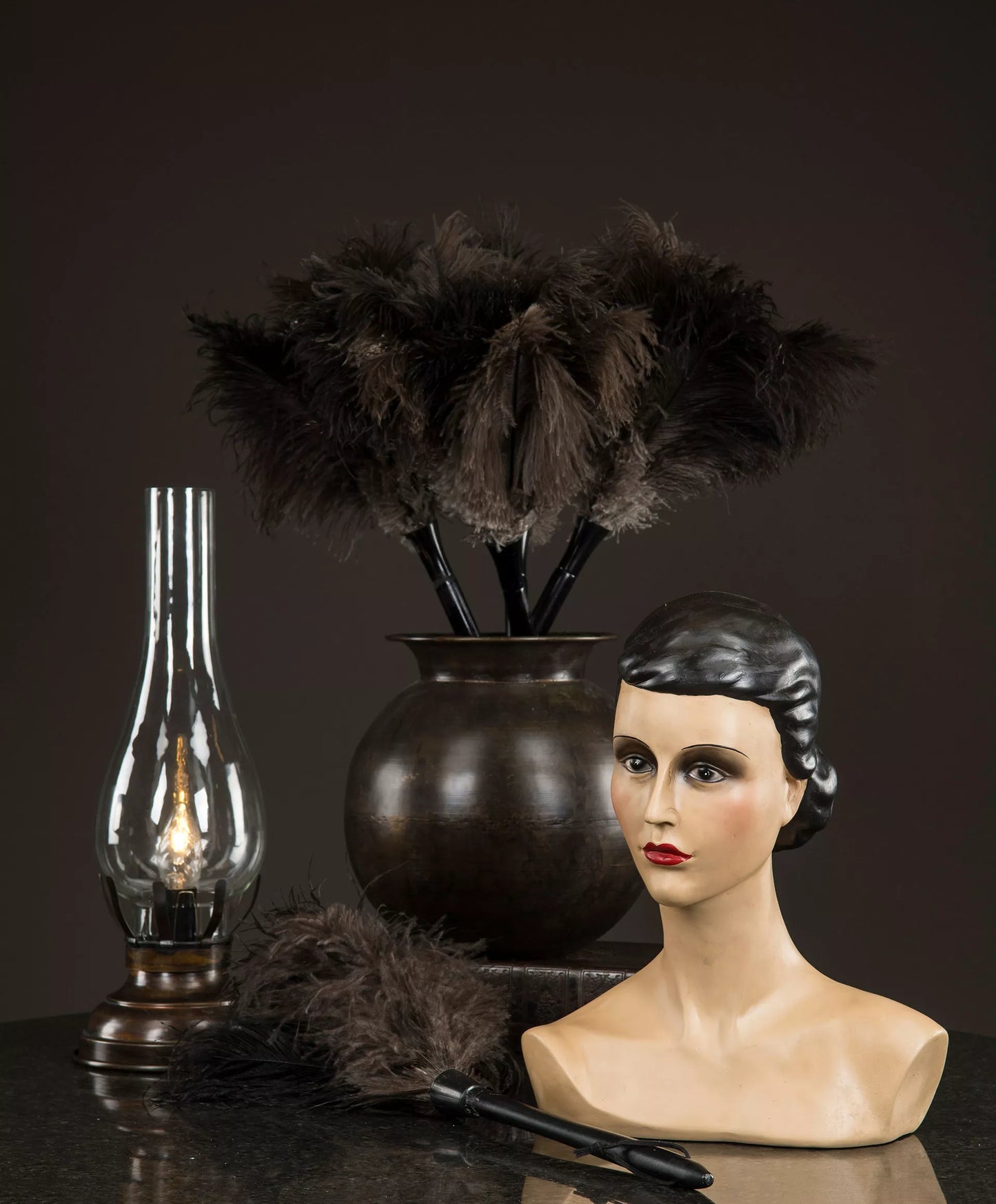 Bordlampe El 42 cm - Antikkbrun