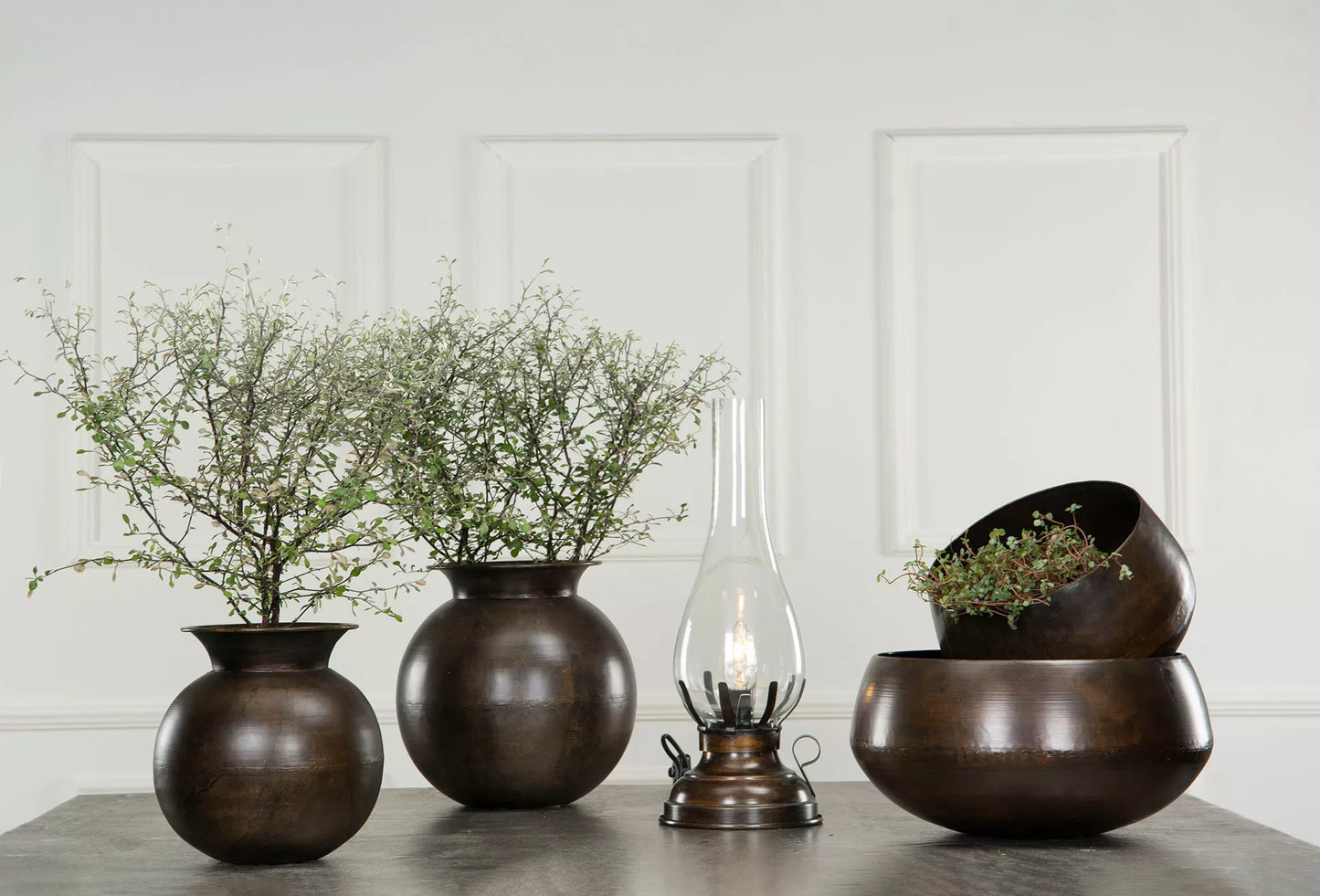 Bordlampe El 42 cm - Antikkbrun