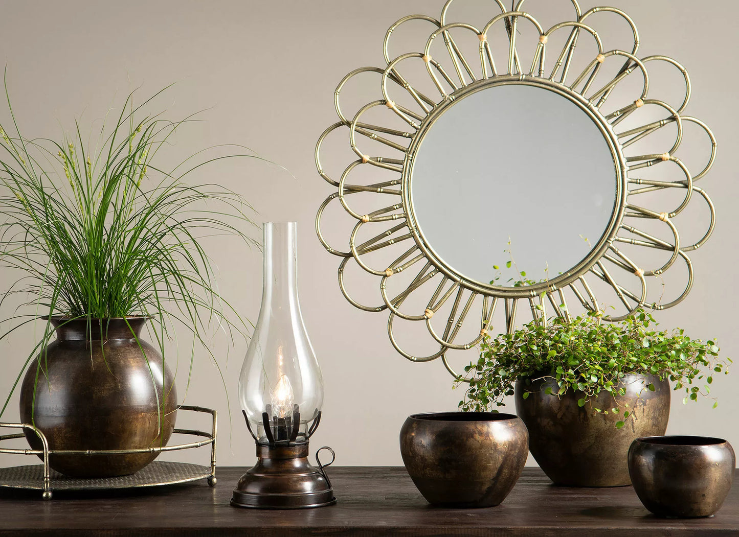 Bordlampe El 42 cm - Antikkbrun