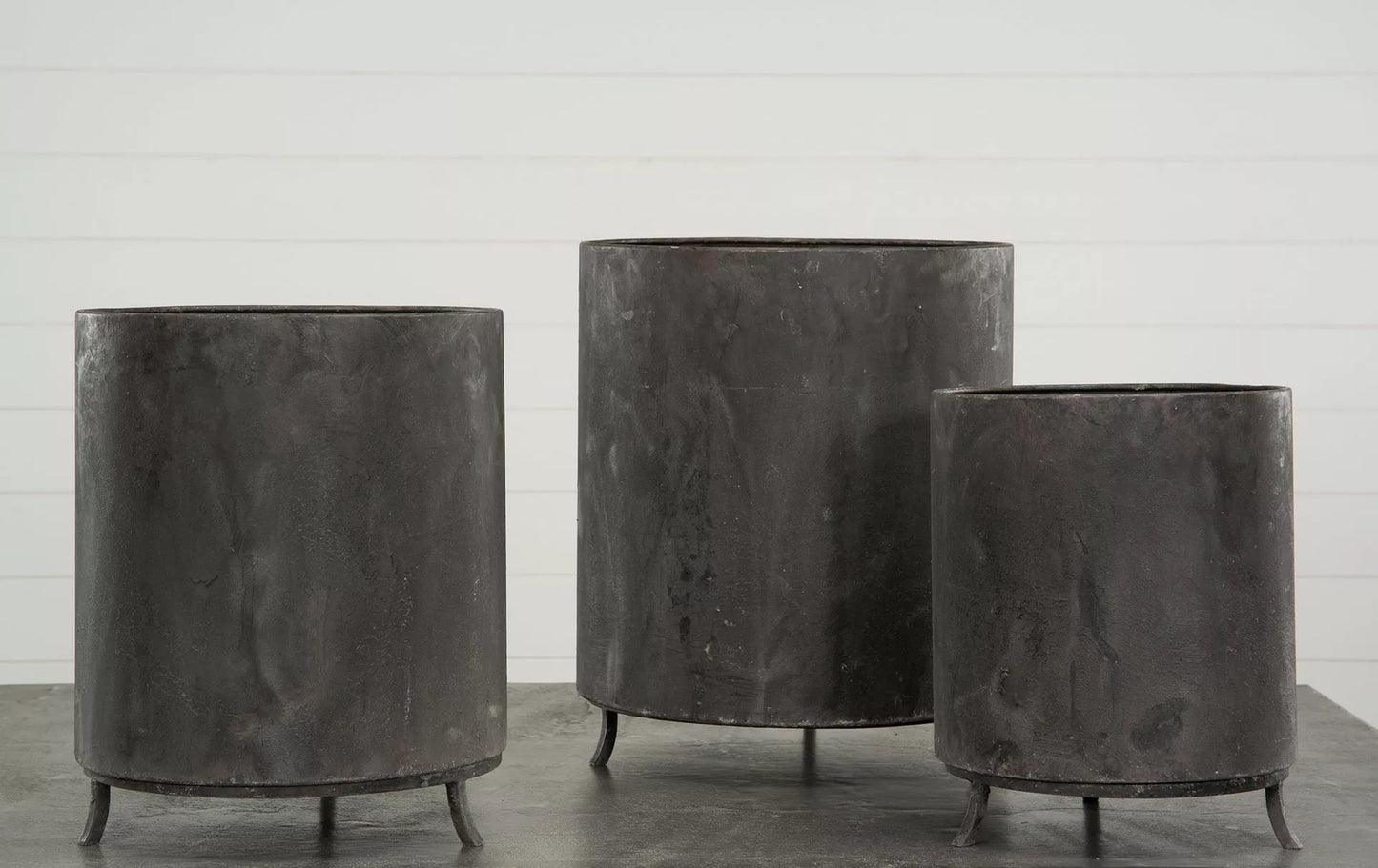 Blomsterpotte Blomsterkrukke Krukkering på fot til blomsterpotte Metall 3-pack