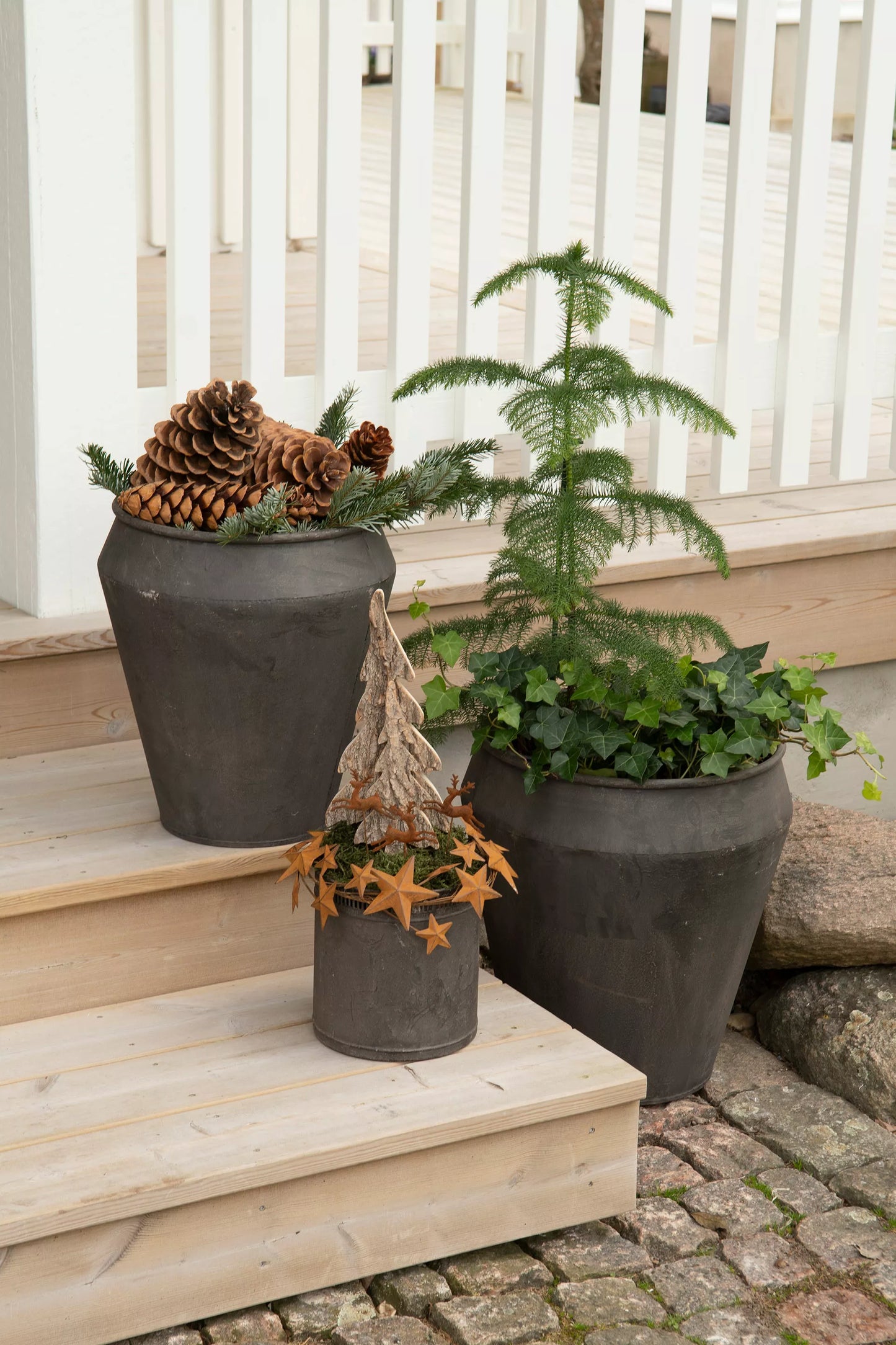 Blomsterpotte Blomsterkrukke Grano Metall Ø40x40x42,5cm 2-pack