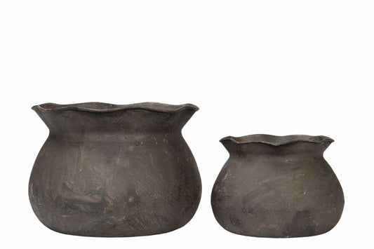 Blomsterpotte Blomsterkrukke Lush Metall 2-pack