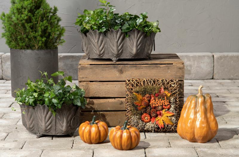 Blomsterpotte Blomsterkrukke Blad Metall 2-pack