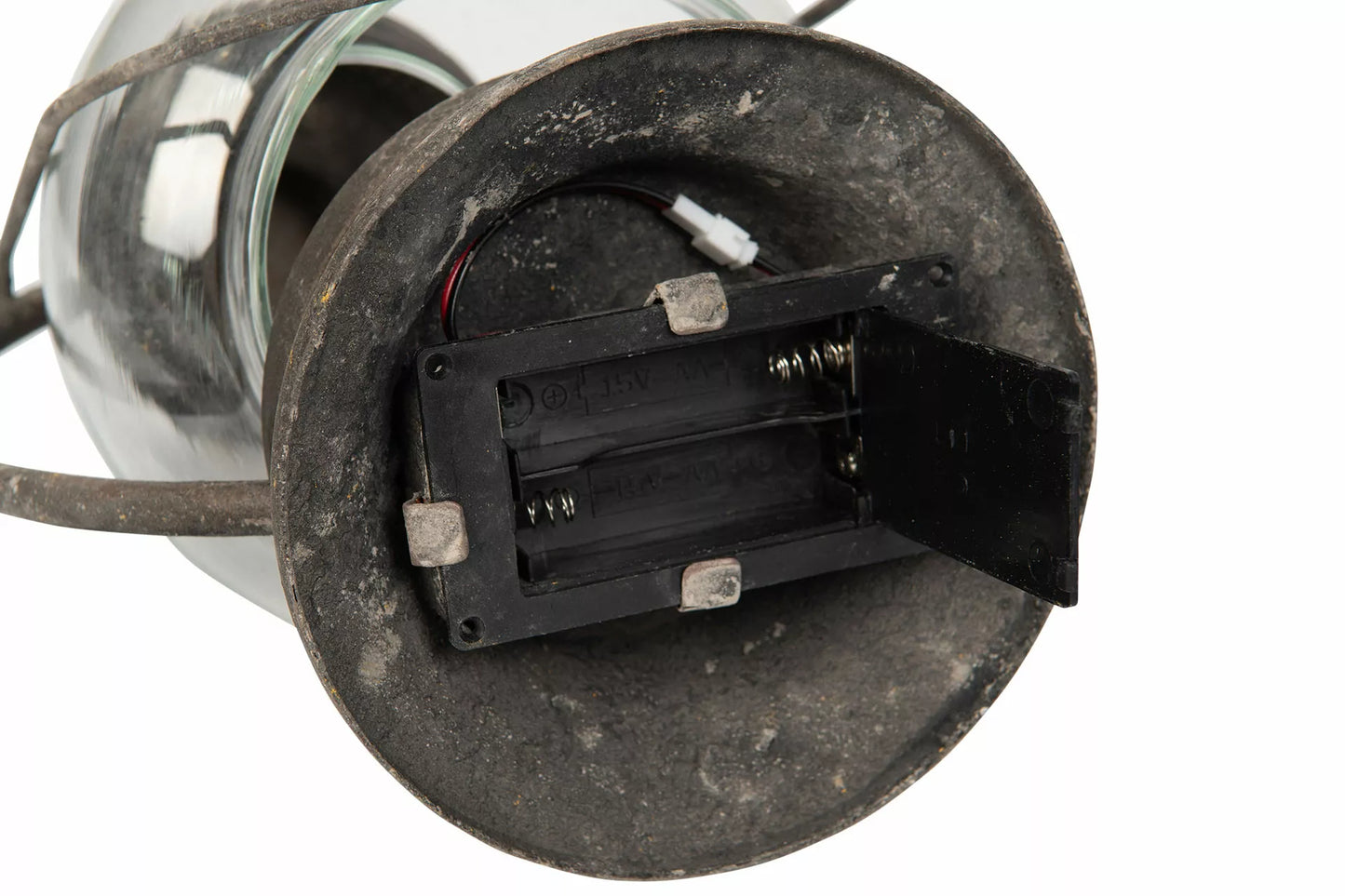 Lyslykt lanterne batteri metall grønn 20x12,5x29cm