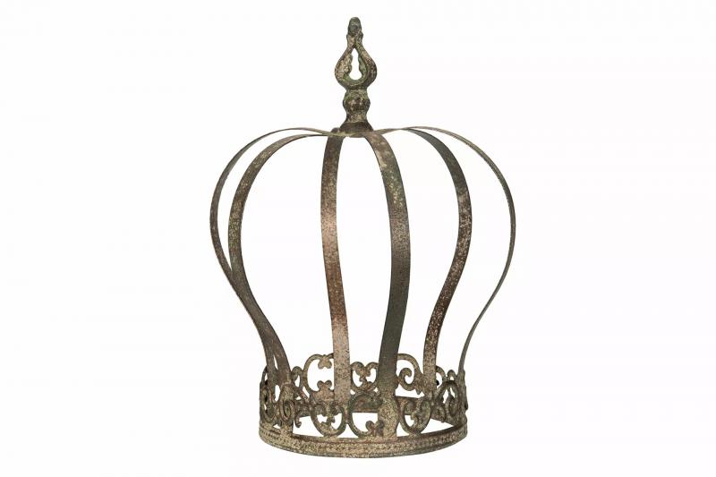 Dekorasjon Krone Metall Green 21,5x28,5cm