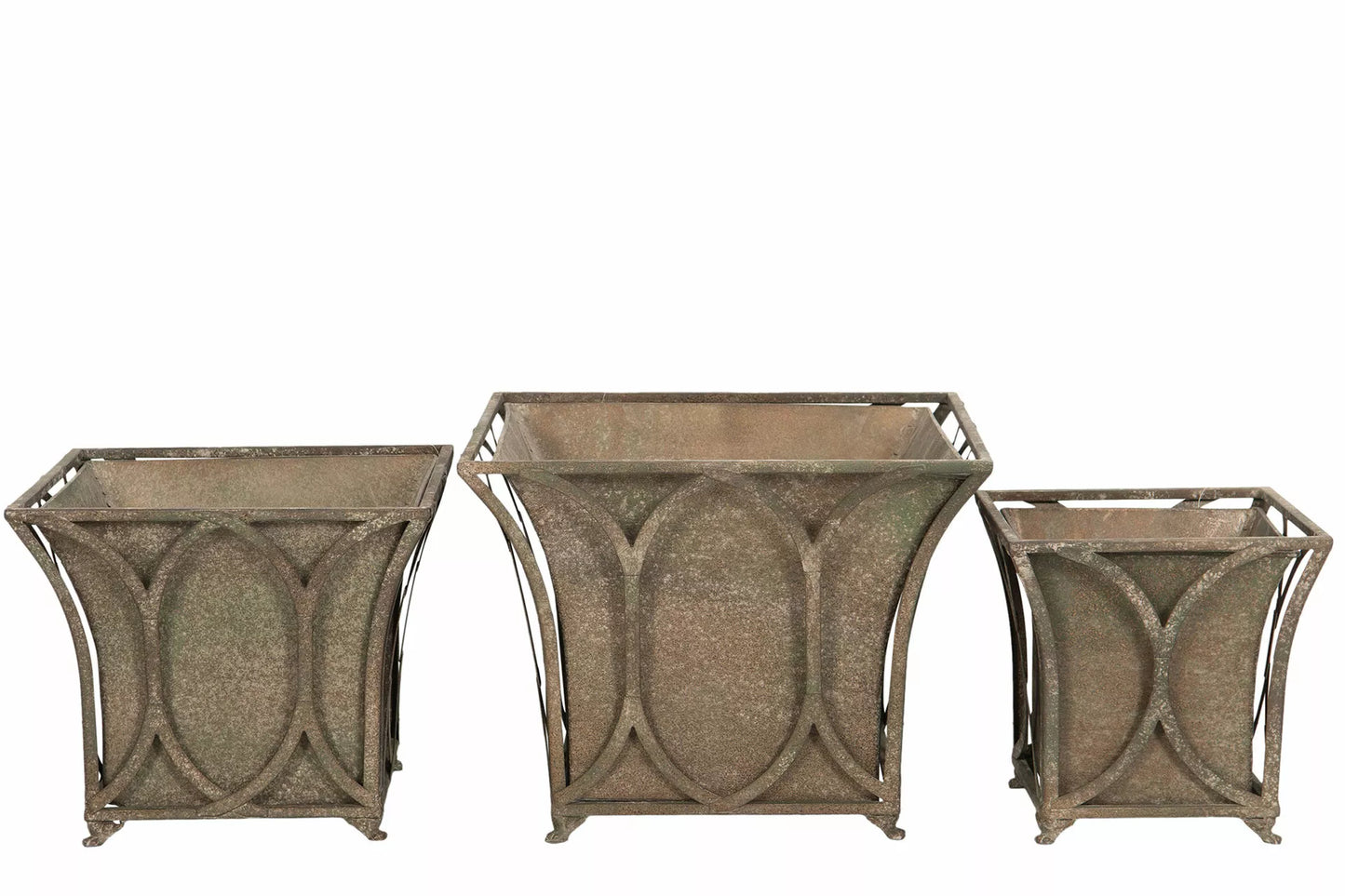 Blomkruka Valv Kvadrat Metall Grön 34x26cm 3-pack I lager: Vecka 9