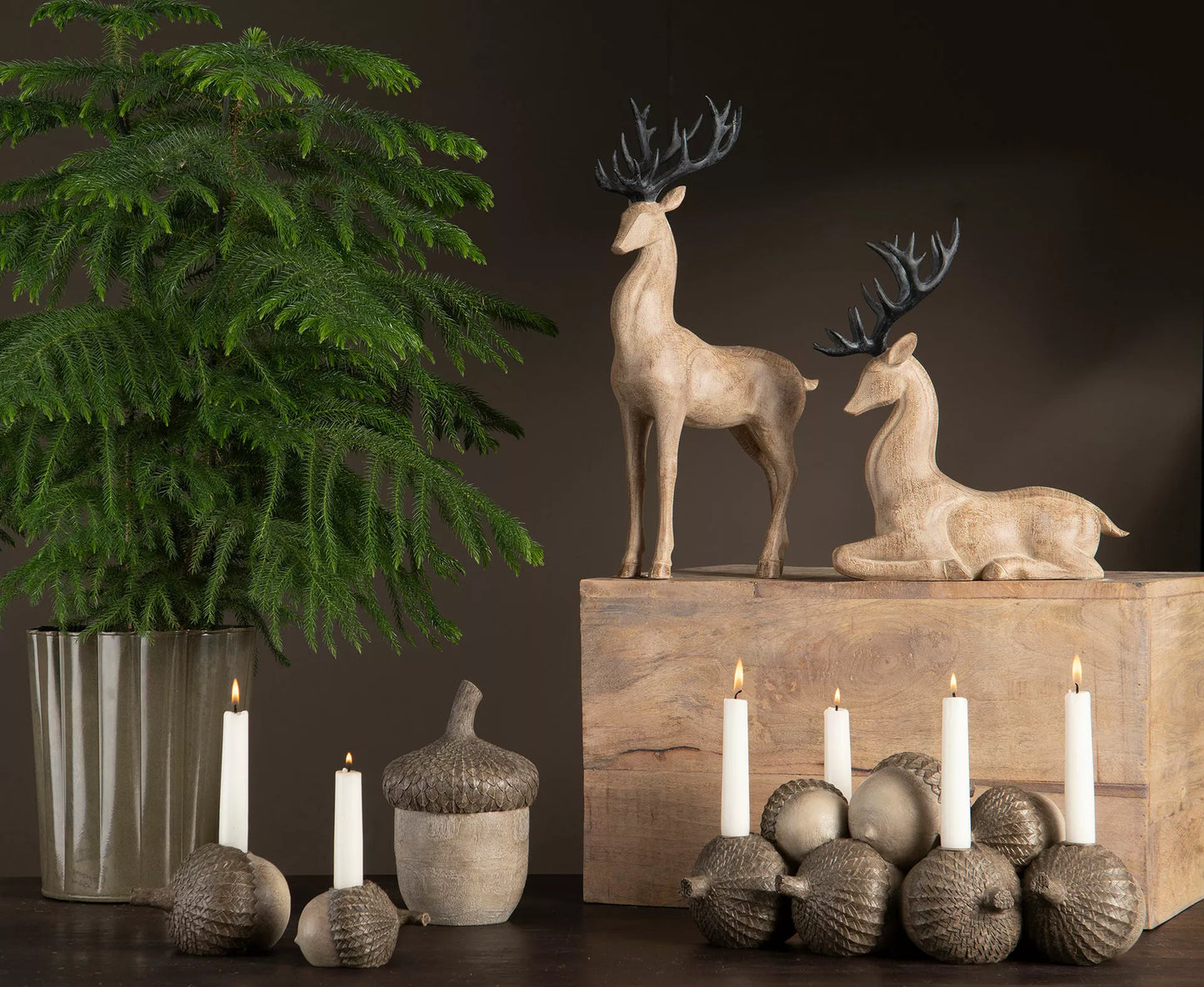 Julelysestake Ekorn Stor Natur Poly 14x7cm 1 st