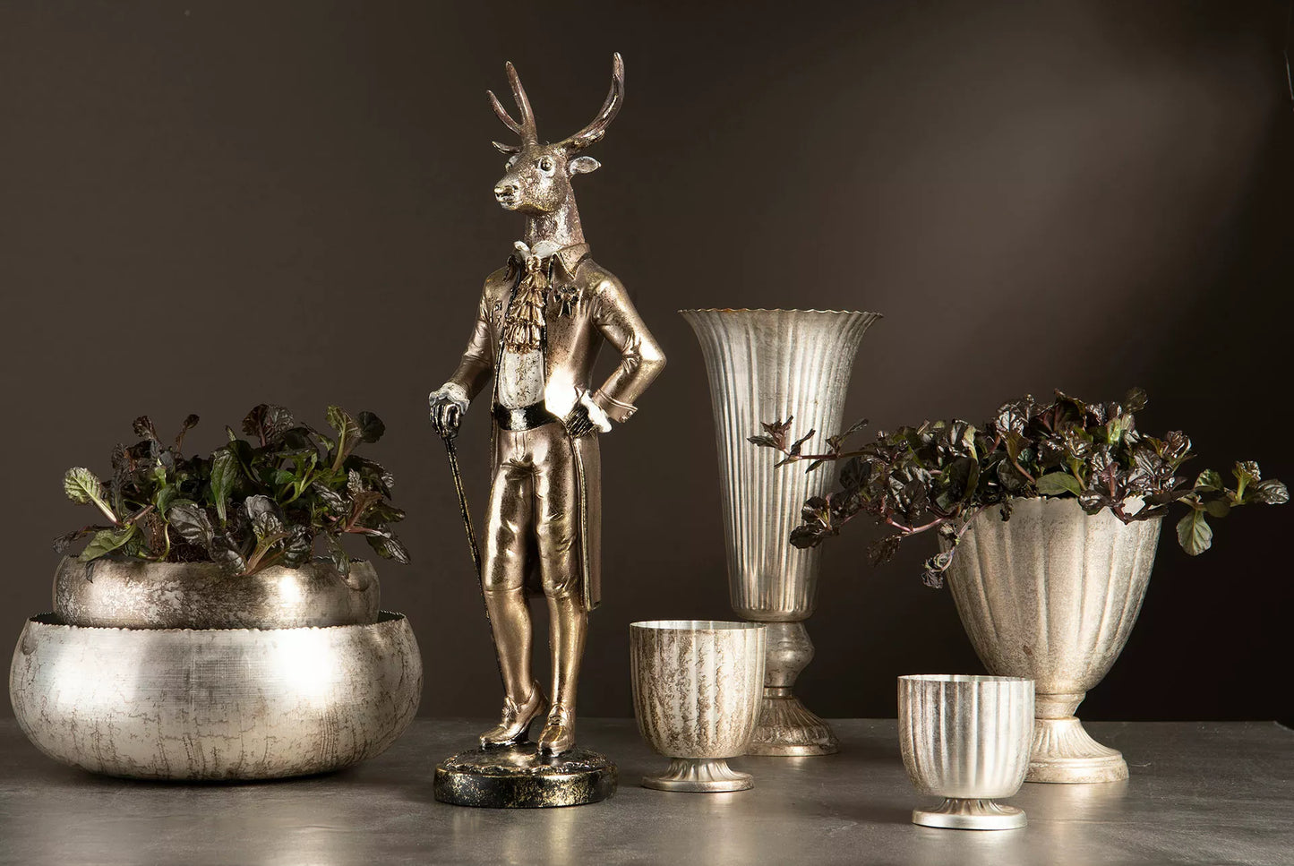 Blomsterpotte Blomsterkrukke Pokal Rex Champagne Ø21x42cm