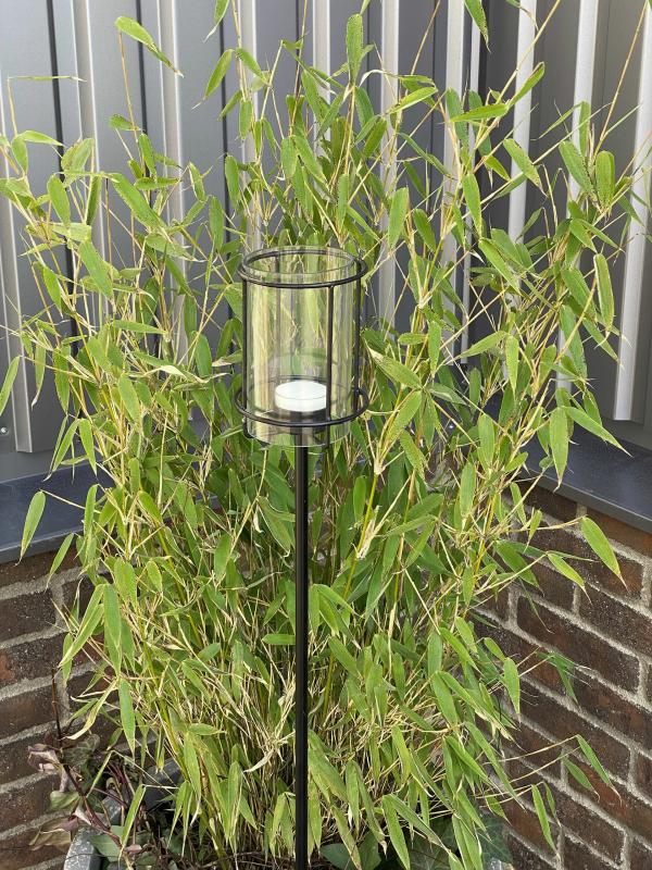 Lyslykt Stick Sort 8,5x12,5 H105cm 2-pack