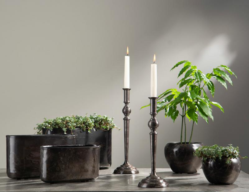 Blomsterpotte Blomsterkrukke Nomi Grå Onyx Ø24x19cm 3-pack