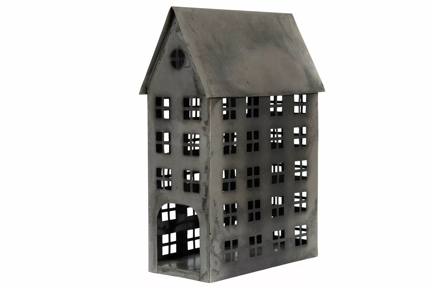 Lyslykt Fyrtårn Metall Gammel Grå 30x14x45cm