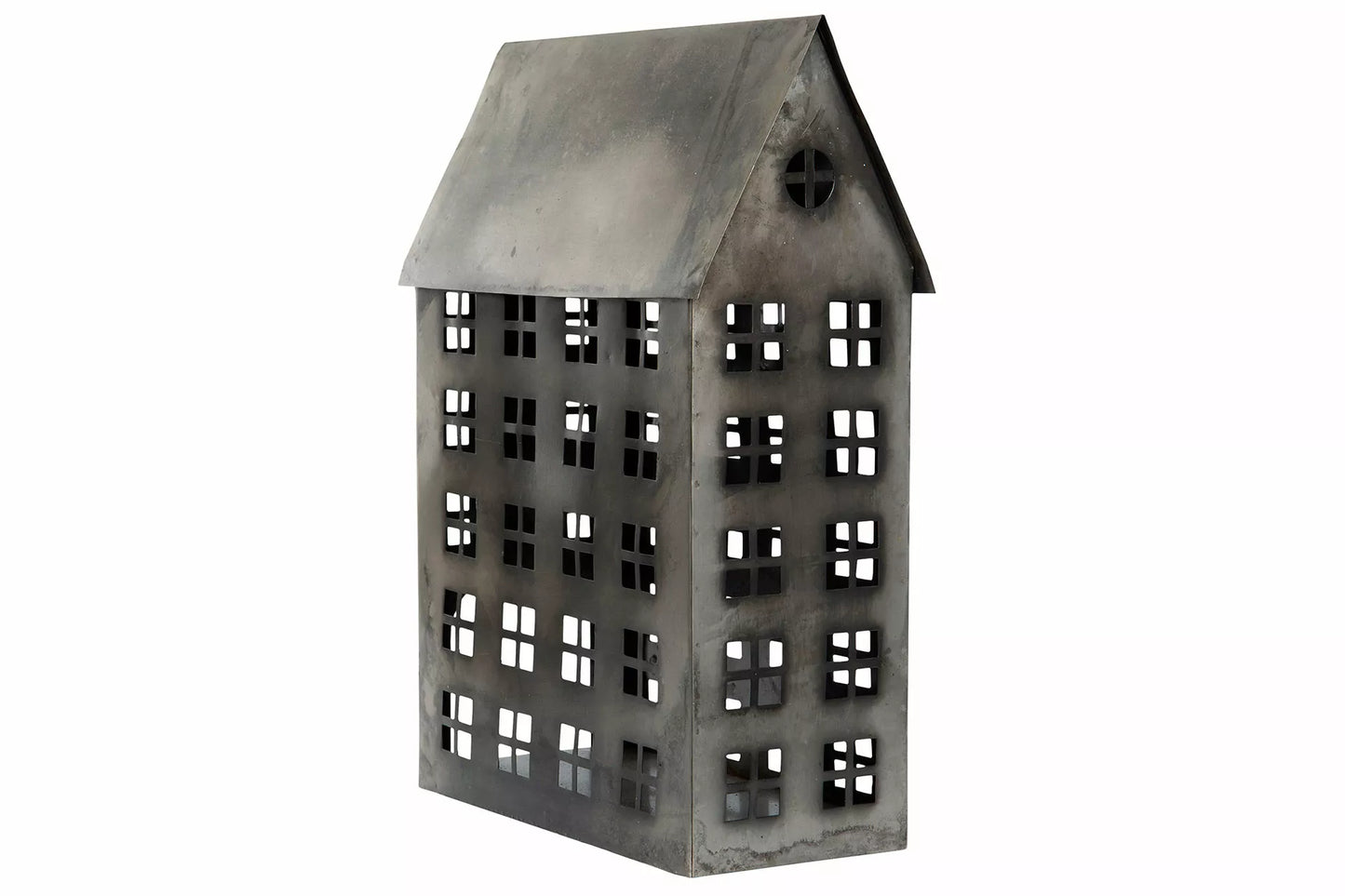 Lyslykt Fyrtårn Metall Gammel Grå 30x14x45cm