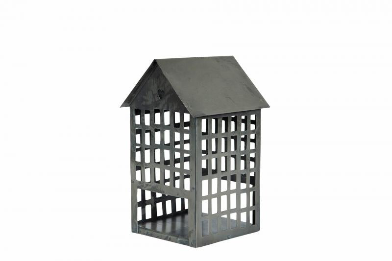 Lyslykt Fyrtårn Metall Gammel Grå 10x11x17,5cm