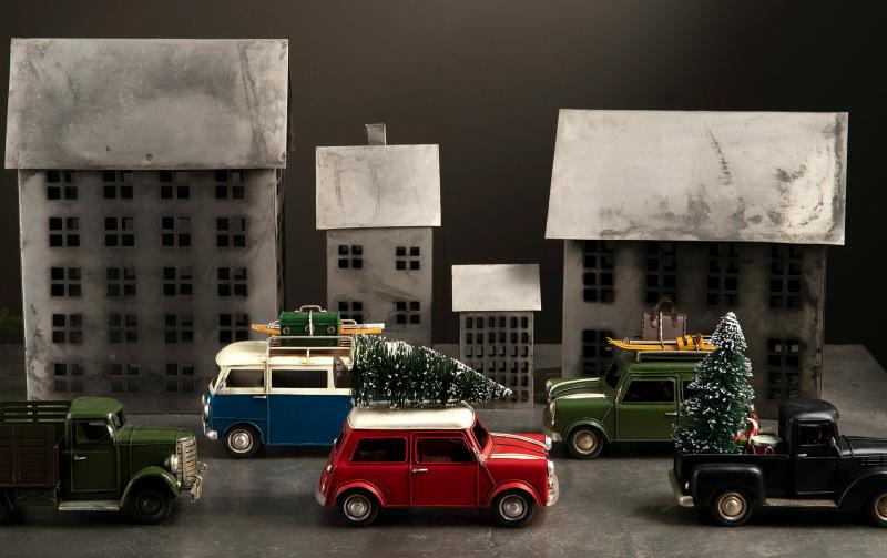 Lysestake Fyrtårn Metall Gammel Grå 10x11x17,5cm