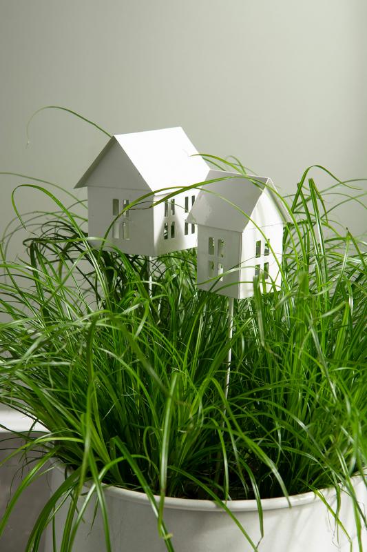 Pynt Hus Stick Mix Emalje Shell 4,5x5,5x8cm 2-pack