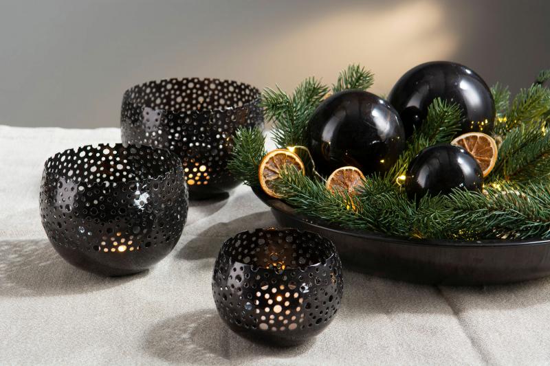 Lyslykt 3-pack Twinkle Grå Onyx Ø15x13cm SALG