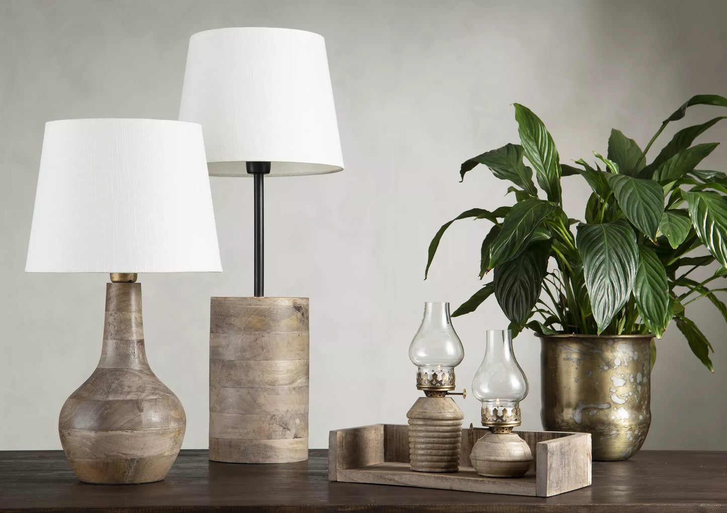 Bordlampe Lampefot Ira Tre Antique SALG