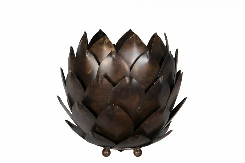 Blomsterpotte Blomsterkrukke Kongle Antikk brun 16x16,5cm
