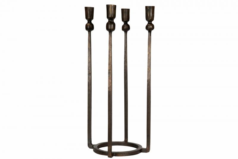 Lysestake Metall Høy Brun 15x15x41cm