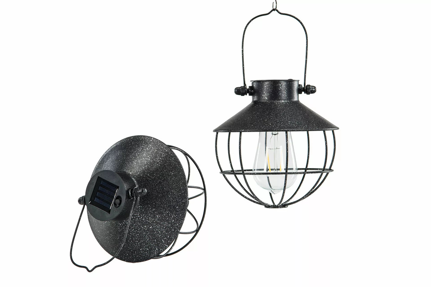 Hagebelysning Taklampe Solcelle Led Hengende Rund Sort Antall 18,5cm