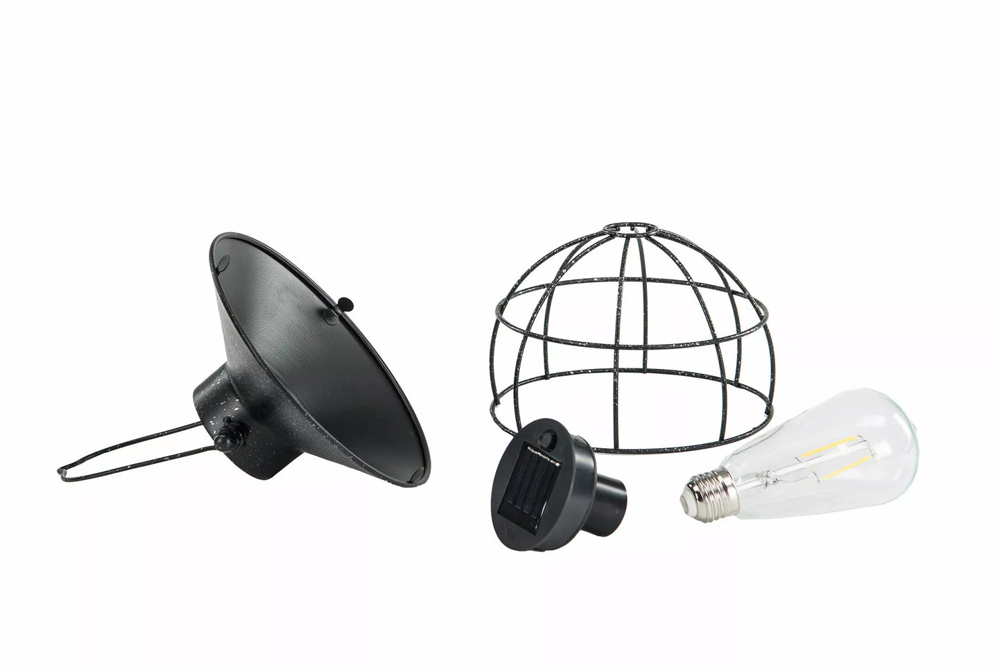 Hagebelysning Taklampe Solcelle Led Hengende Rund Sort Antall 18,5cm