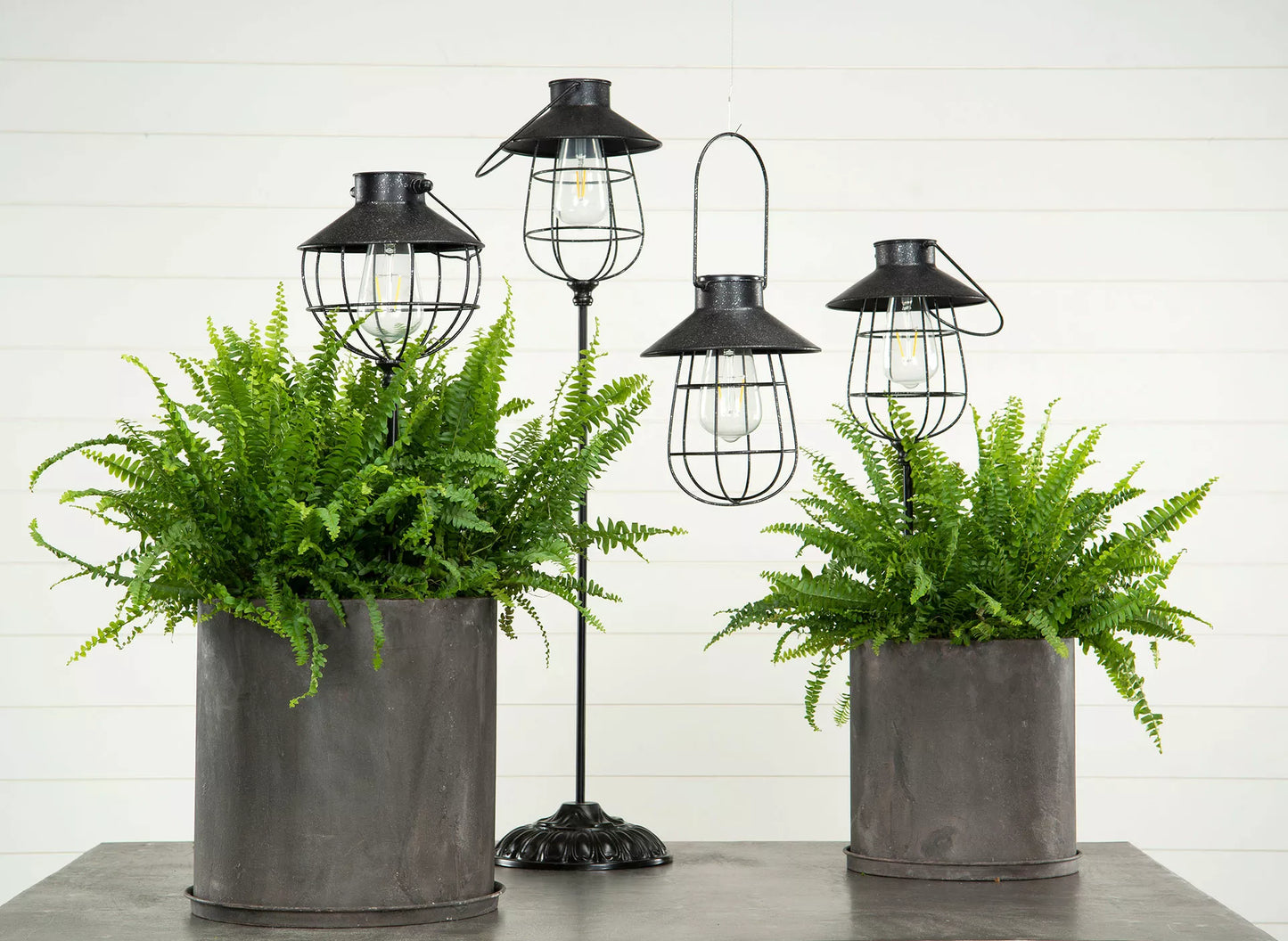 Hagebelysning Taklampe Solcelle Led Hengende Sort Antall 17x22cm