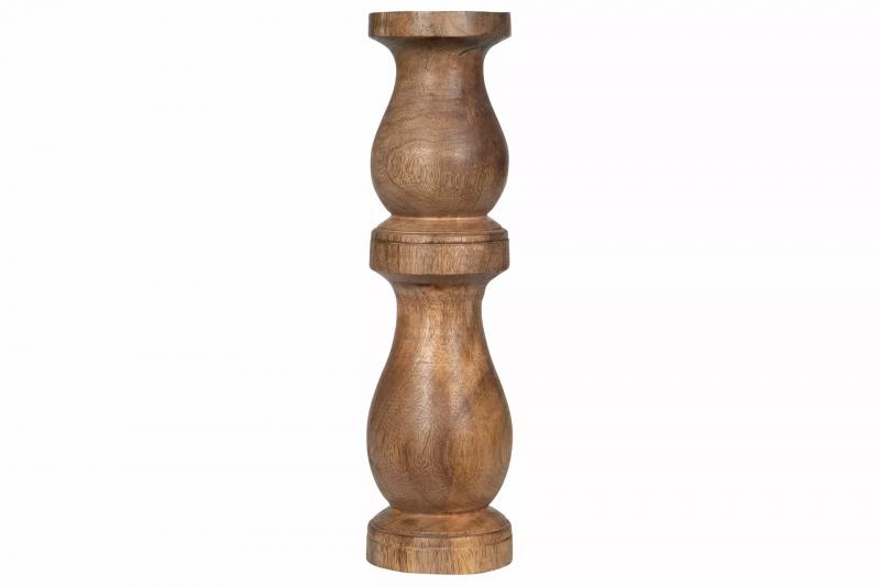 Lysestake Blokklys Tre brun Ø10x35cm