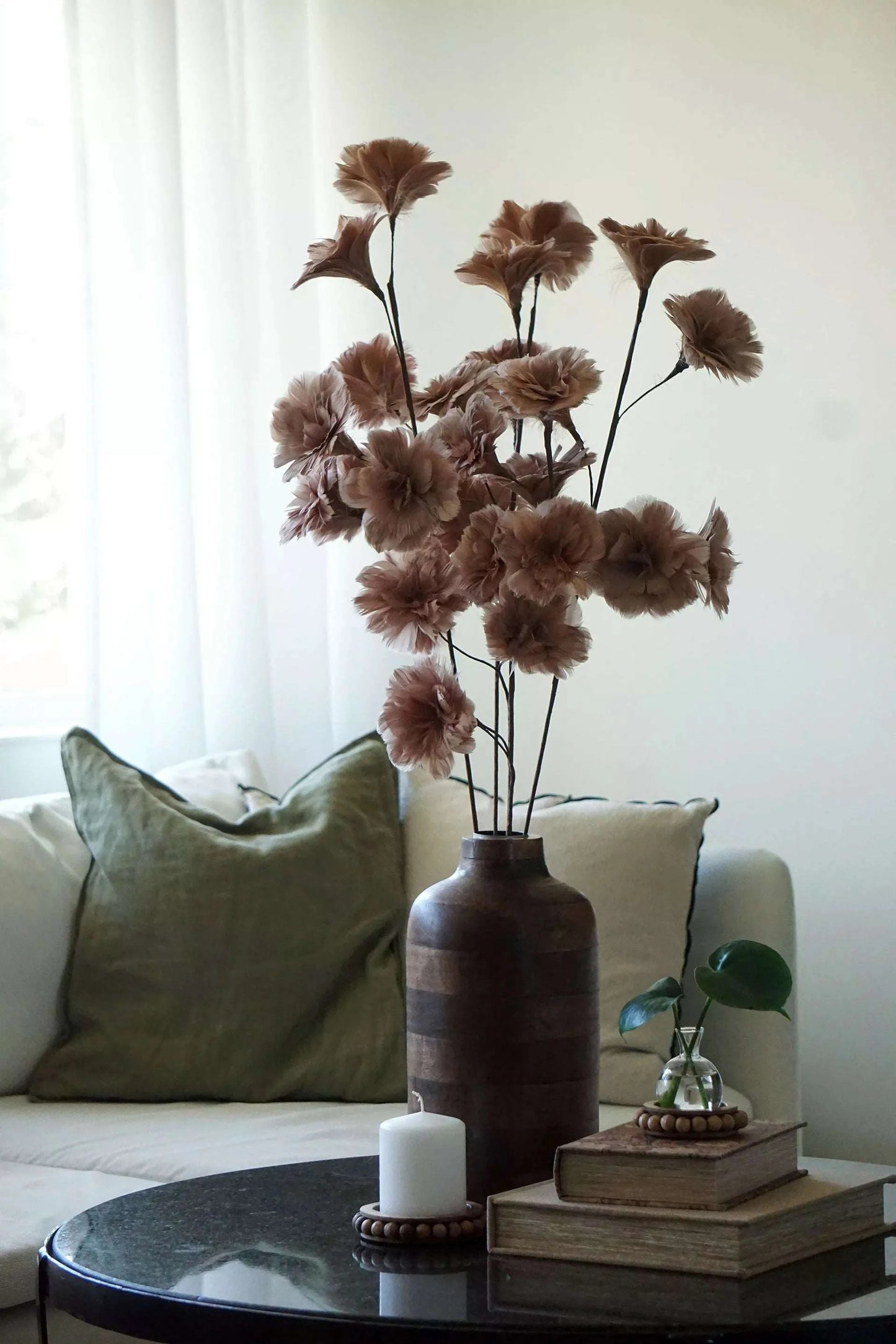 Dekorativ Vas Honey Trä Brun Ø12x46cm