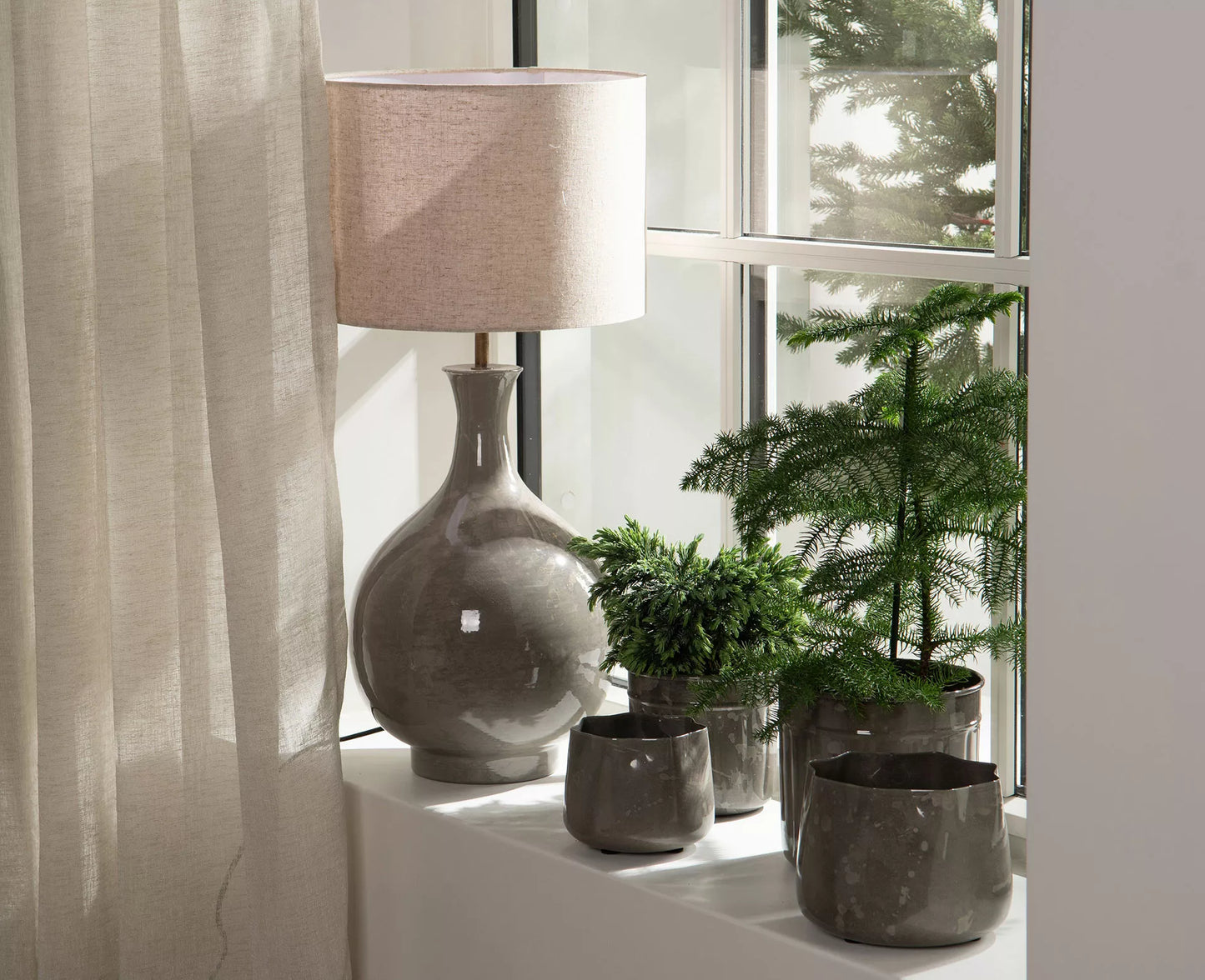 Bordlampe Larissa Greige 25x50cm