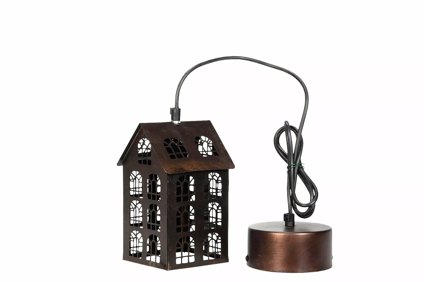 Taklampe Hus Antikk Brun 11,5x12,5x20,5cm