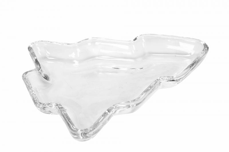 Innendørs Julepynt glassfat Gran Klar 17x20x3cm