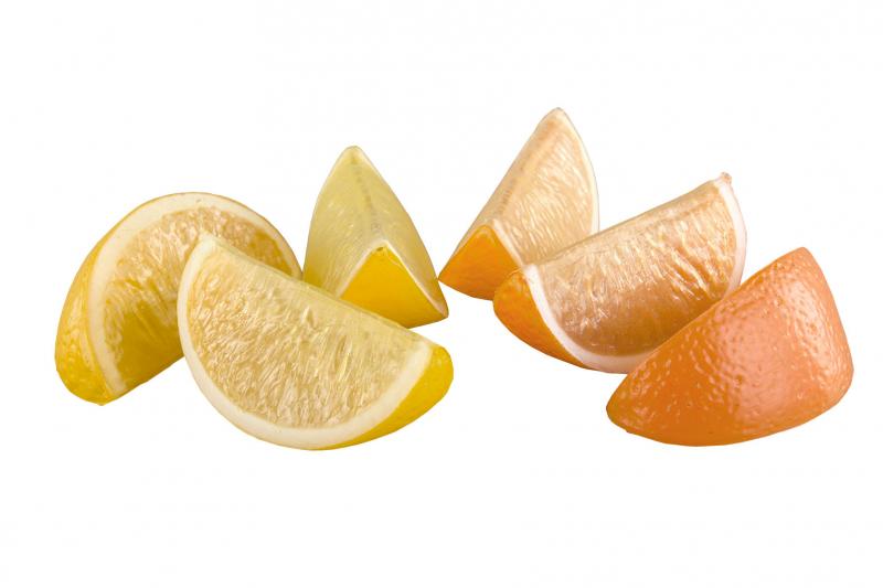 Pynt kunstig appelsin sitronskiver 6-pack SALG