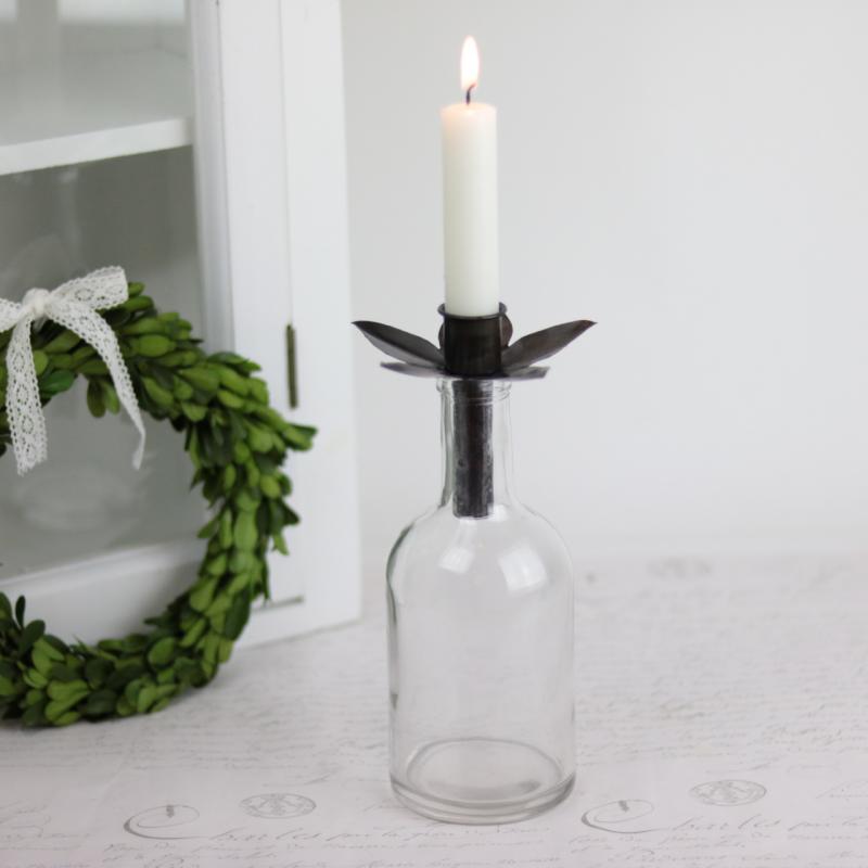 Dekorativ Flaske Klar 400ml 8x18cm 2-pack