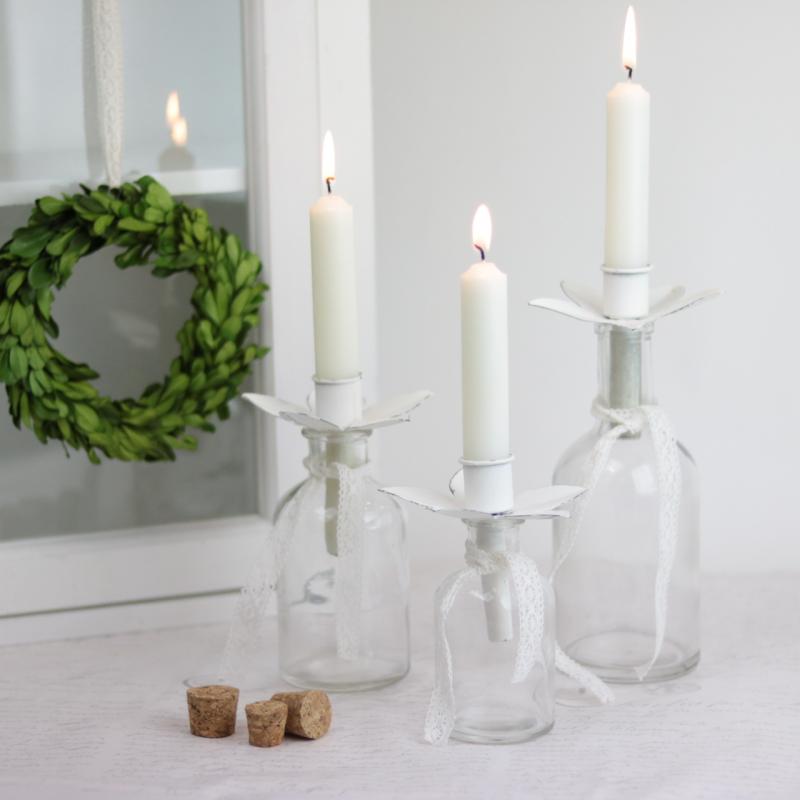 Dekorativ Flaske Klar 400ml 8x18cm 2-pack