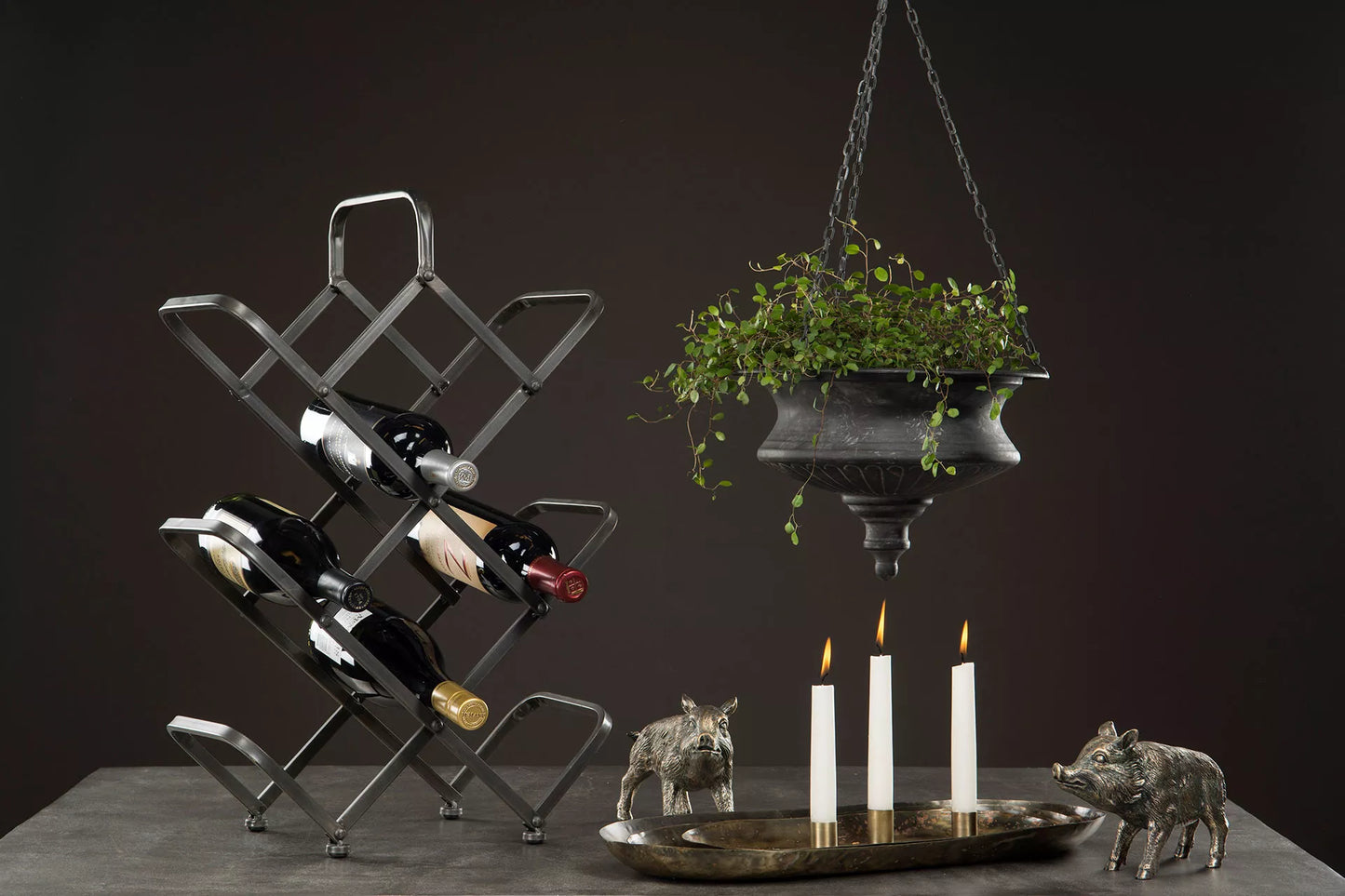 Blomsterpotte Blomsterkrukke Ampel Atena - svart Tilbake på lager uke 02