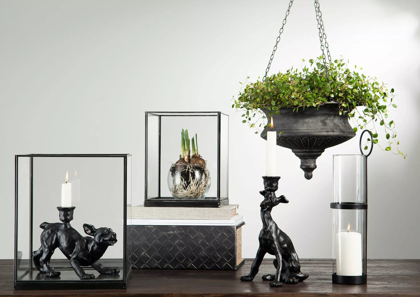 Blomsterpotte Blomsterkrukke Ampel Atena - svart Tilbake på lager uke 02