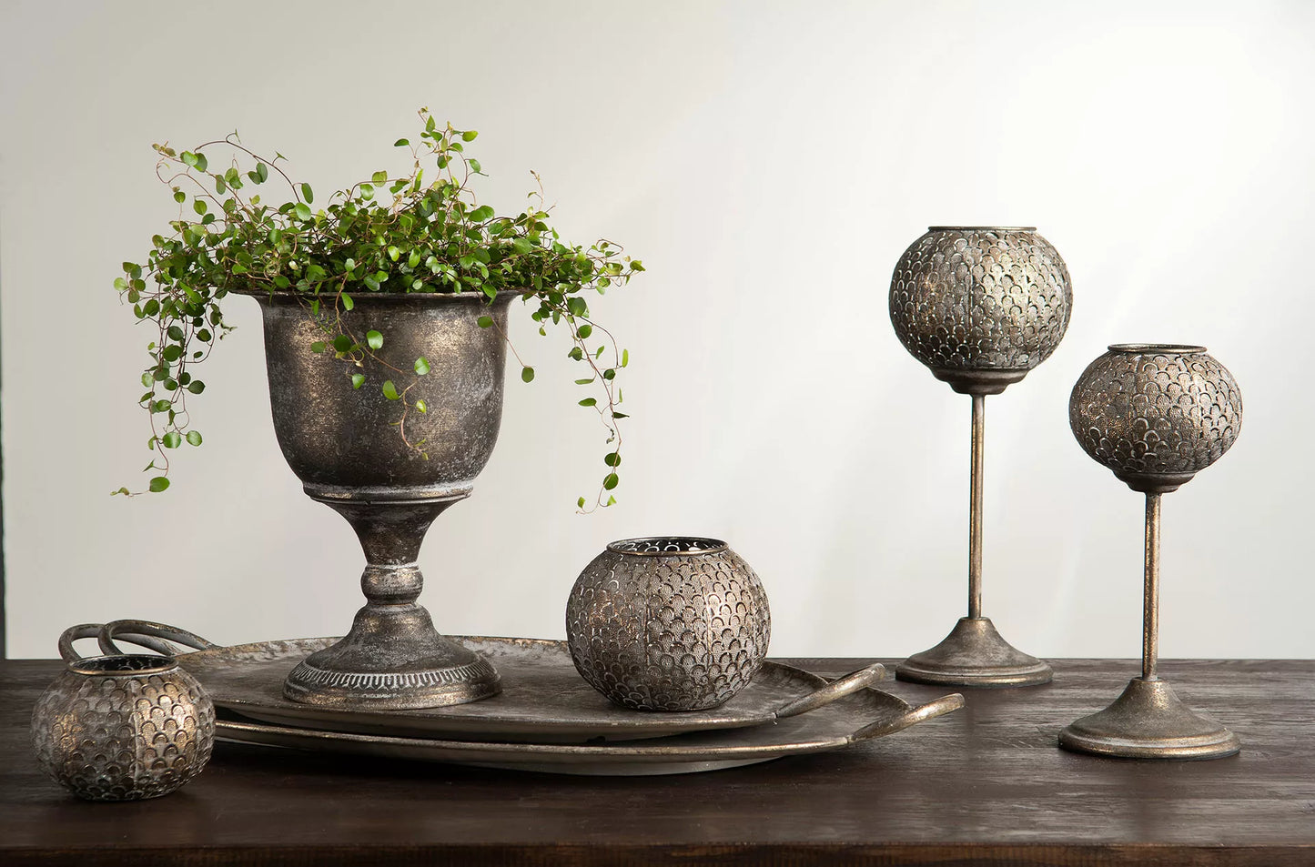 Lyslykt Alma Gylden Brun 14,5x12cm