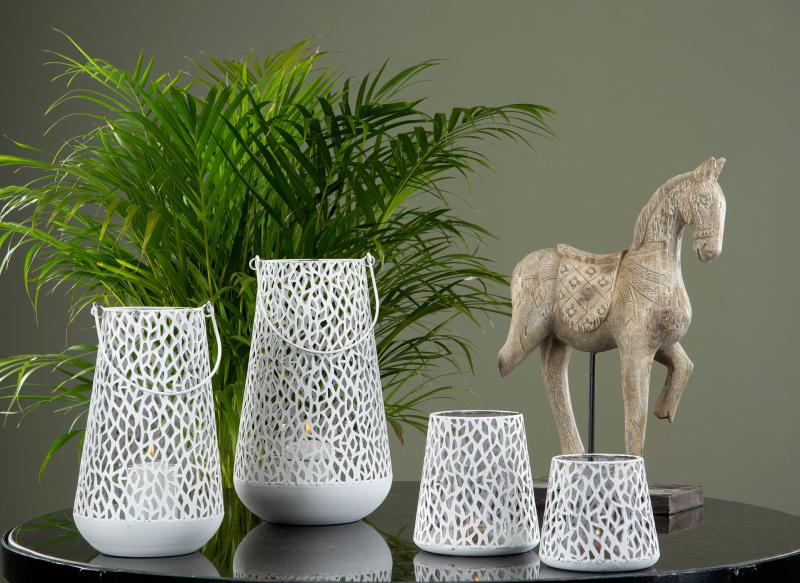 Lyslykt Alba Hvit 20x33,5cm