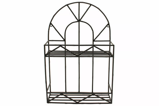 Vegghylle DIV. Metall Bambus Sort 38x13x57,5cm