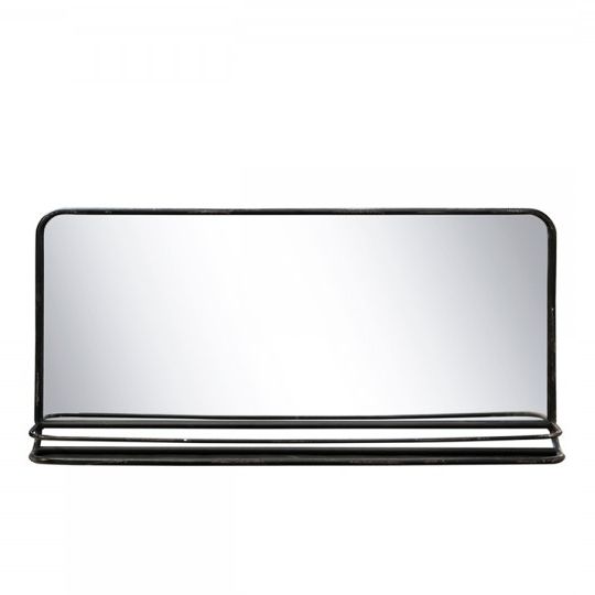Veggspeil hylle H46.5 / L97 / B14 cm antikk svart SALG